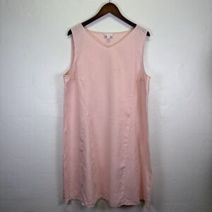 Pure Jill Love Linen A-Line Woman's Shift Dress Sz XL Pink Minimalist Lagenlook